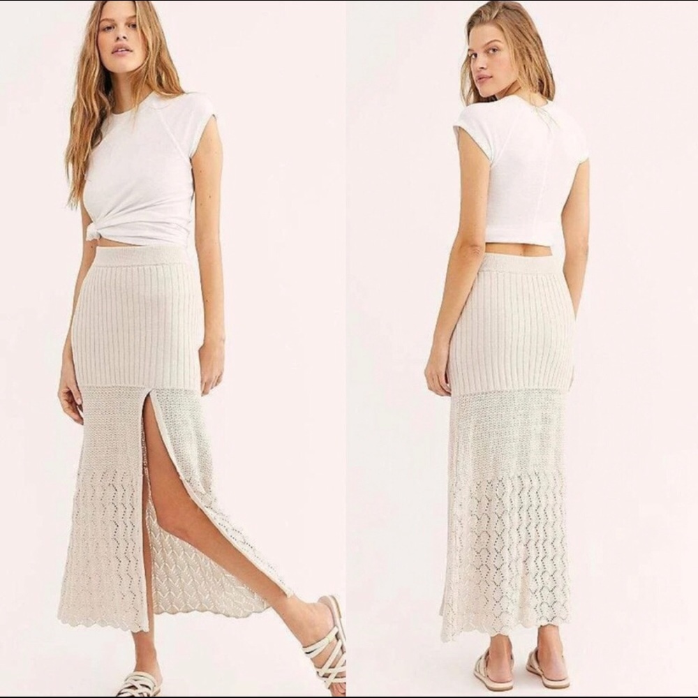 Free People Bari Knit Column Maxi Skirt NWT!!